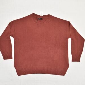 NEW Banana Republic Men Pullover Sweater Solid Acrylic Burnt Orange Size XL Knit